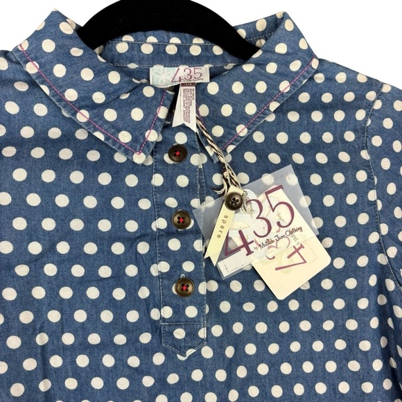 NWT Matilda Jane 435 FROM HEART Polka Dot Hi Lo Tunic Top Blue/White Chambray 14 - Picture 3 of 9